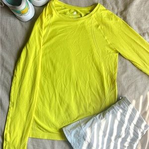 Yellow long sleeve athletic top